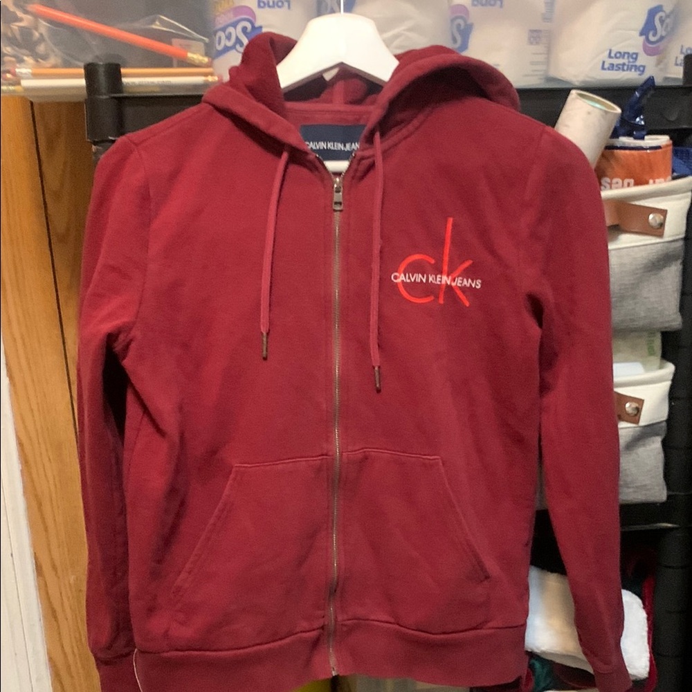 Calvin Klein Jeans Burgundy Hoodie